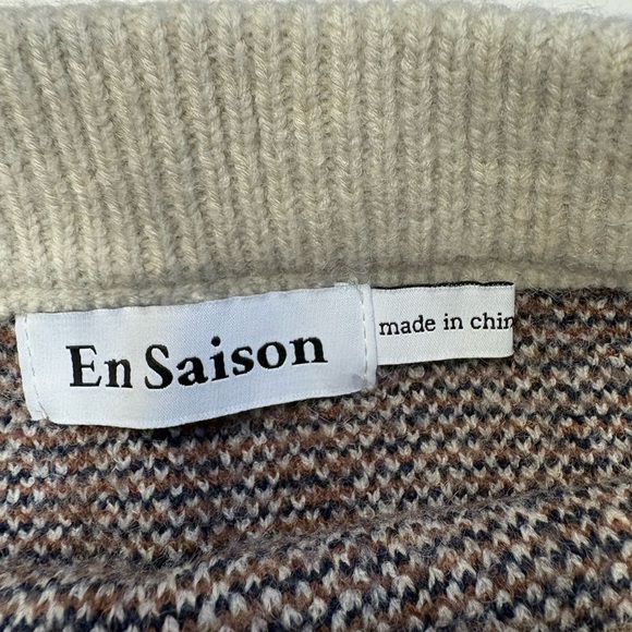 En Saison elastic waist mini sweater skirt w plaid detailing women's size Small - Picture 4 of 8